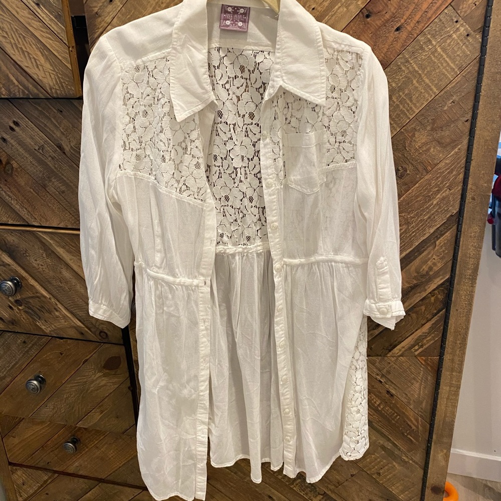 Free people lace button up